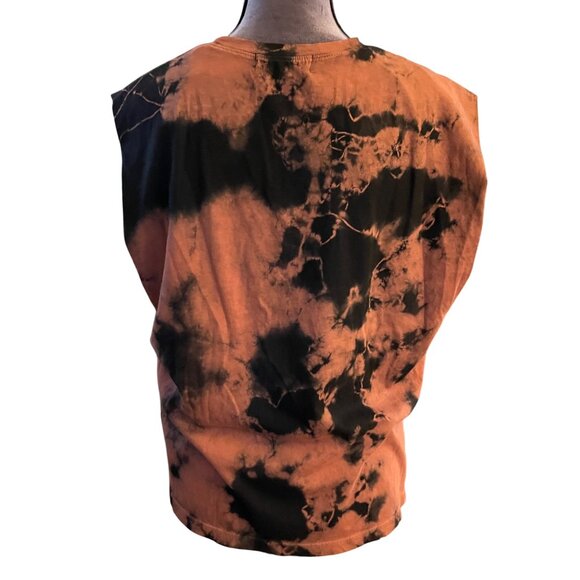 Ética Tie-Dye Sleeveless Orange & Black Tank Top M 100% Organic Cotton Ethically - Picture 4 of 6